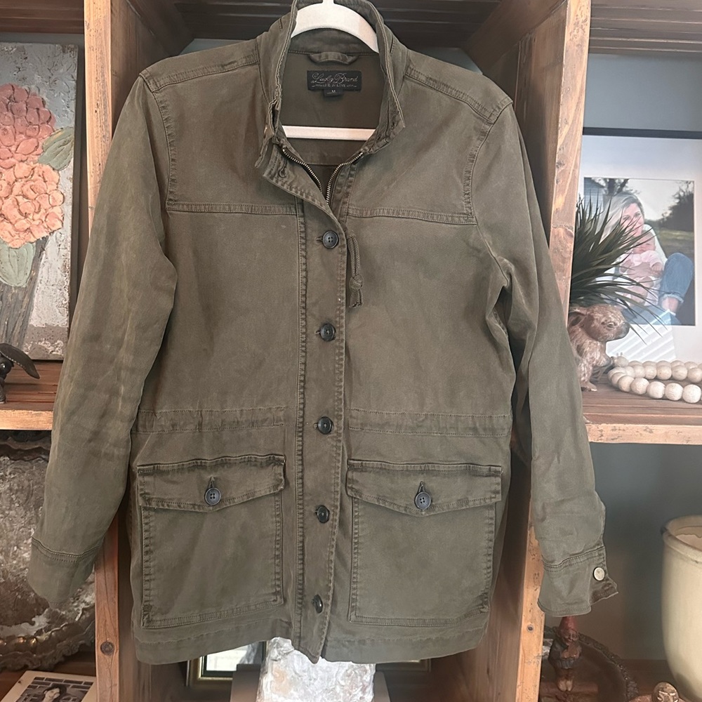 Lucky Brand Olive Green Boho Utility Jacket.  Size medium